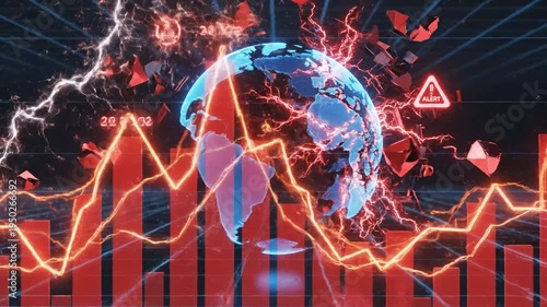 Global Electricity Rates Visualization Depicting Economic Volatility and Alerts