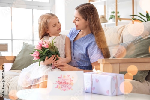 Cute little girl greeting h...