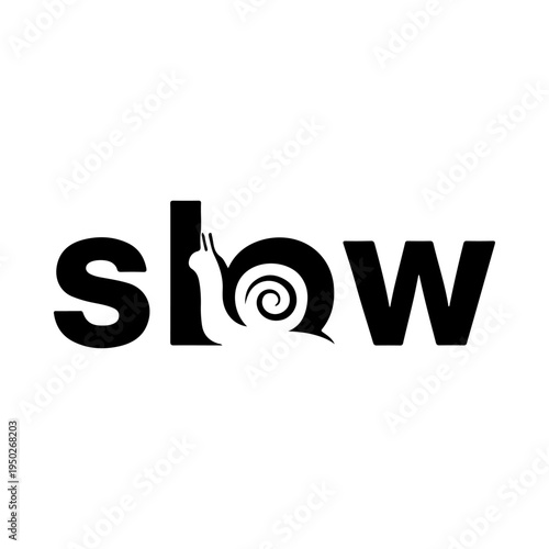 Fotografi Logo for slow with snail incorporated in design