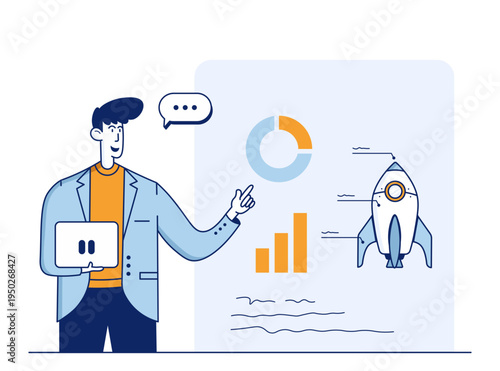 Startup Pitch Deck Presentation Investor Business Proposal Illustration