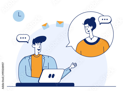 Online Communication Chat Messaging Business Concept Illustration