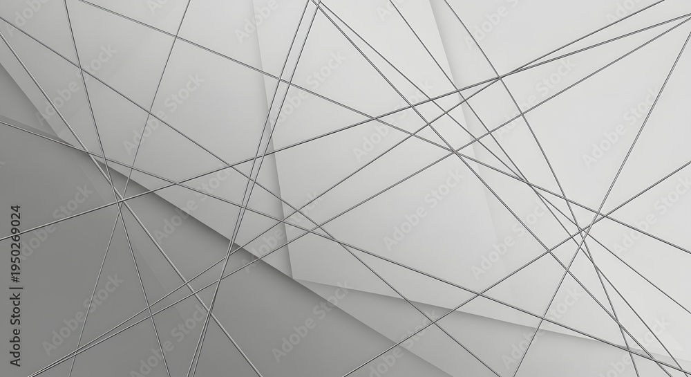 Obraz premium Modern abstract grey and white background with intersecting dotted lines for technology and business