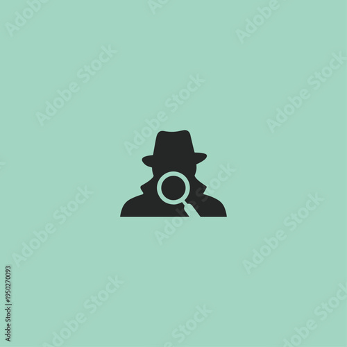 Detective spy logo icon flat vector design