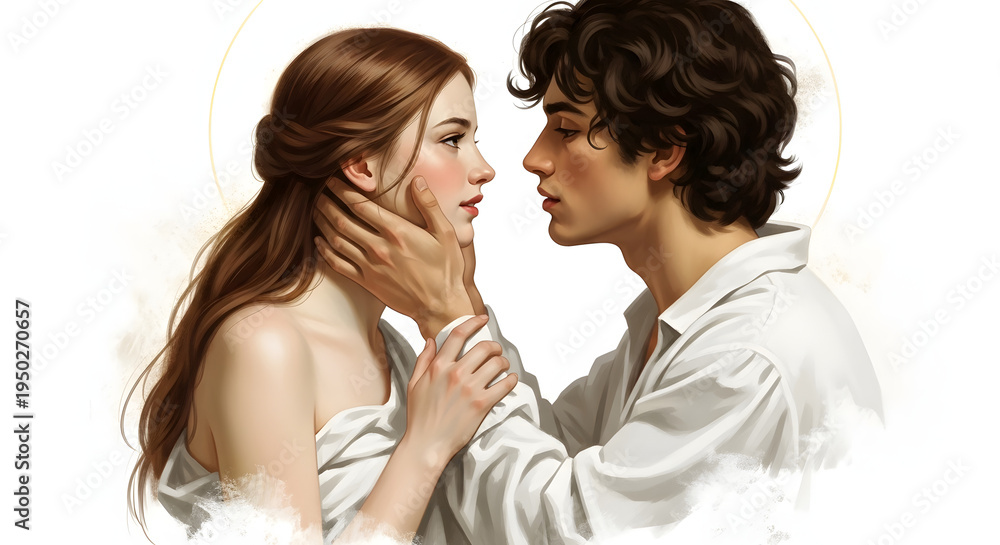 Naklejka premium Romantic Portrait of a Couple