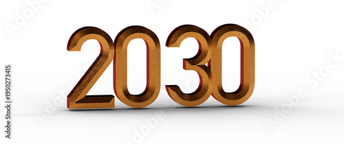 2030 gold number in 3D on a...
