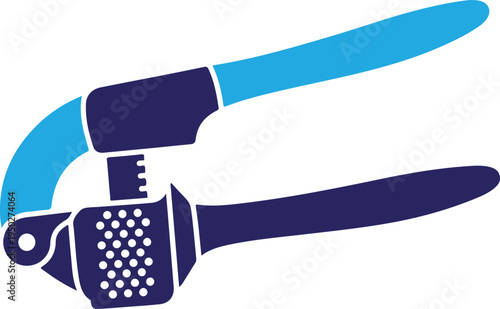 Silhouette of blue handled kitchen tool isolated on transparent background