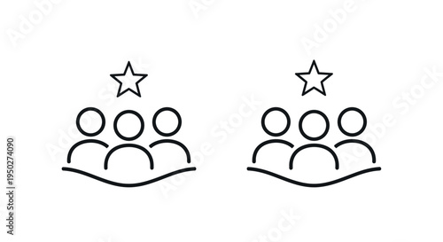 Two groups of people each with a star symbol above them representing recognition or favoritism