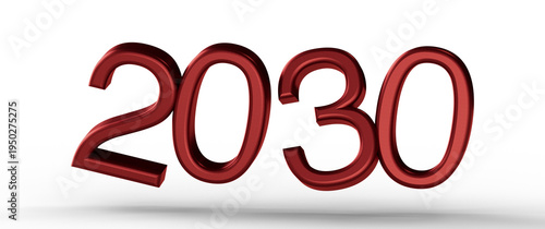 Red 2030 year future illust...
