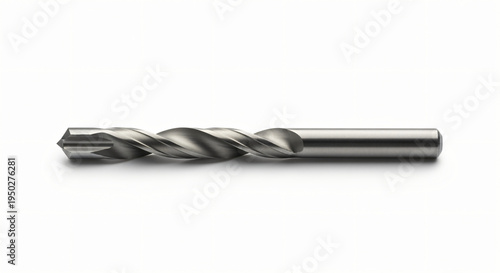 Close up of a metal drill bit isolated on white background