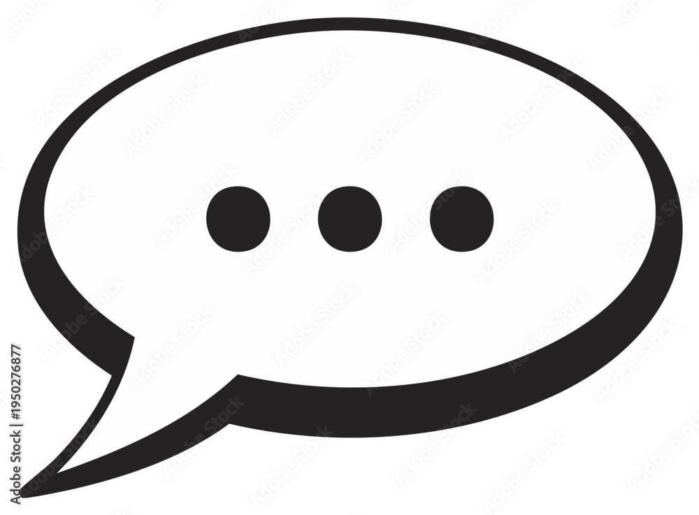 Obraz premium Speech bubble with three dots icon representing chat conversation message or thinking process