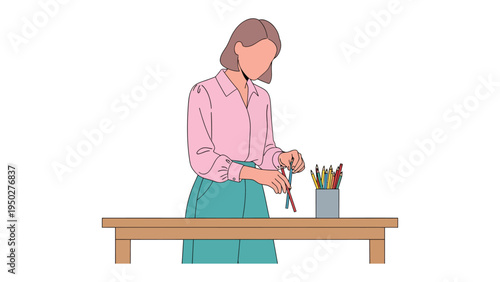 Artist's Touch: An artist, engrossed in the creative process, carefully selects a colored pencil, ready to bring their vision to life.