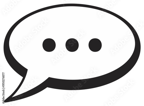 Speech bubble with three dots icon representing chat conversation message or thinking process