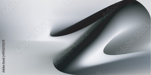 Abstract Smooth Metallic Surface with Dark Shadow and Light Reflection.
