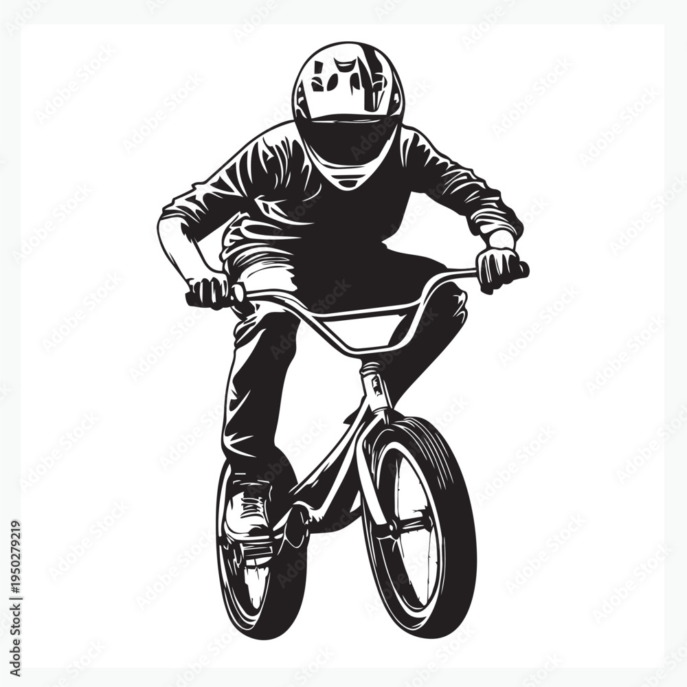 Fototapeta premium man riding a bike