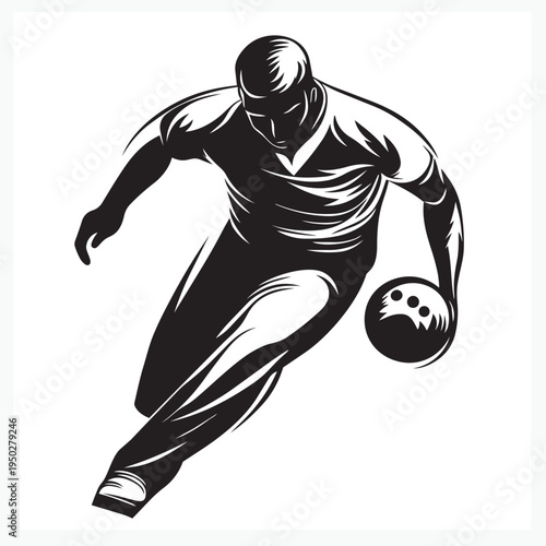 silhouette of a bowling player