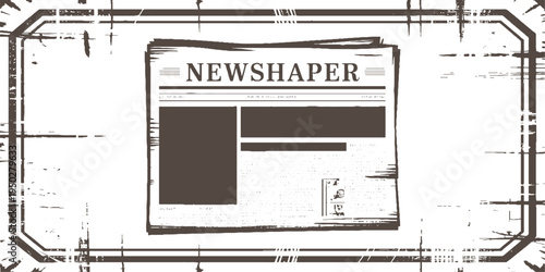 Vintage newspaper with news headlines and text in a distressed frame