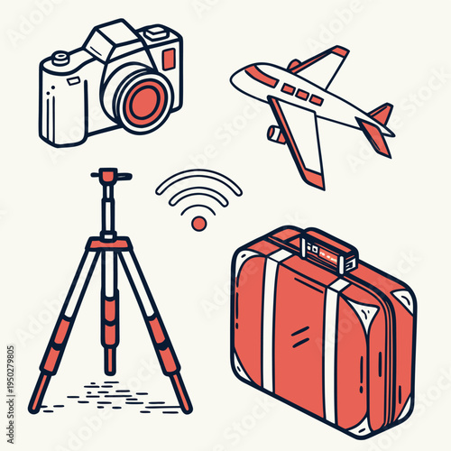 photo camera and tripod