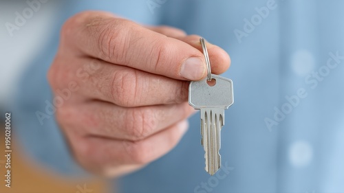 Übergabegespräch mit dem Mieter, Schlüsselaustausch und Anzeige der Mietvertragszusammenfassung auf dem Tablet