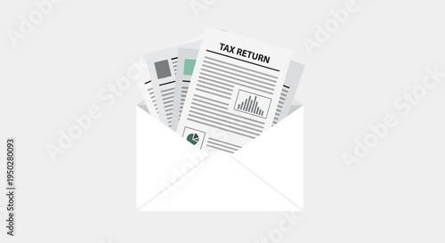 Tax documents emerge from an envelope on a typical day