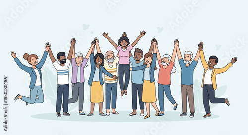 People celebrate Tax Day with diverse group outdoors