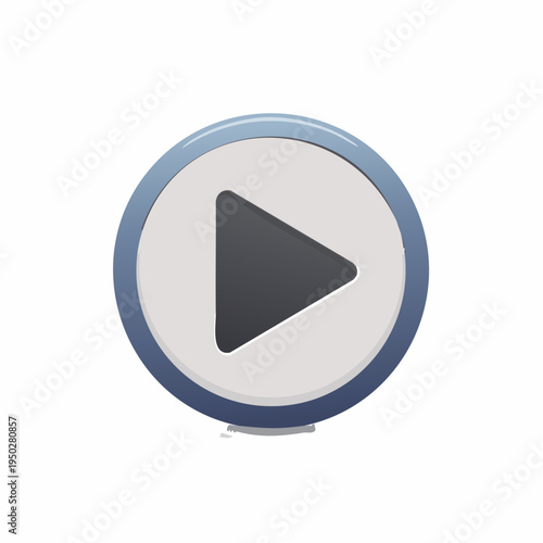 Play button icon with a light blue border, video or media player