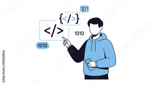 Digital Maestro: A skilled individual delves into the world of coding, demonstrating the intricacies of digital language and technological prowess. 
