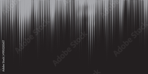 Abstract Halftone Waveform Background With Vertical Dots, Digital Equalizer and Monochrome Texture