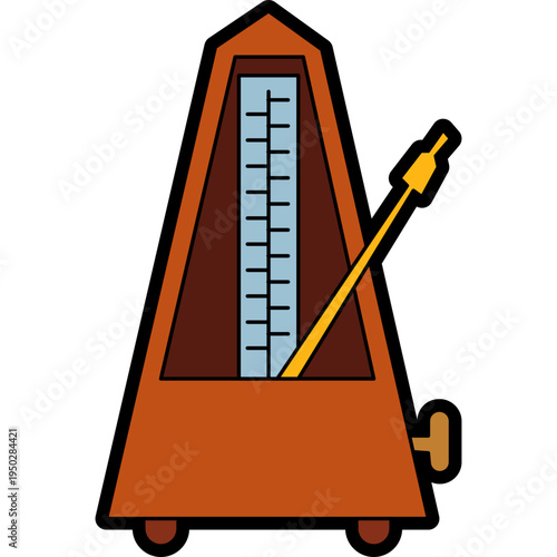 Mechanical metronome flat vector illustration