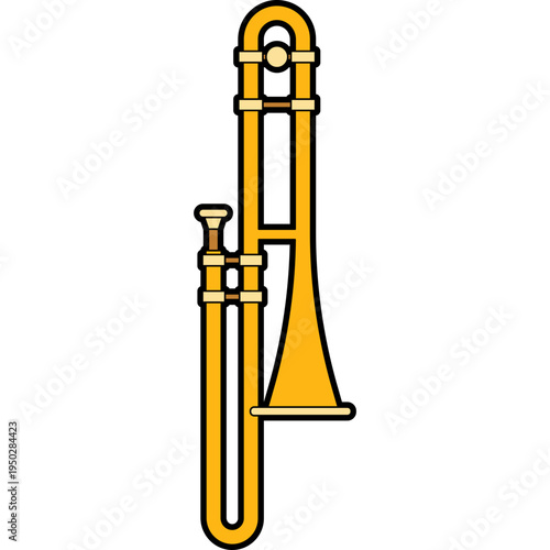 Trombone brass musical instrument icon
