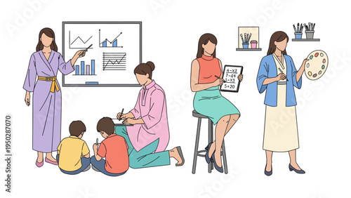 Women in Various Professions: A visual representation of women in various professions, showcasing their dedication and skills in different fields.