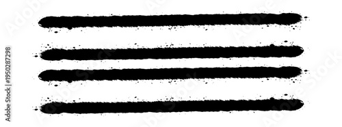 Triple Black Ink Line Strokes for Minimalist Border Decoration and Modern Japanese Style Art.