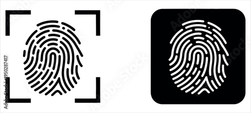 Minimalist fingerprint security symbol displayed on modern devices, ideal for cybersecurity, identity verification, and tech-themed marketing materials.