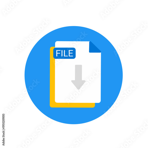 document file with download arrow digital file symbol