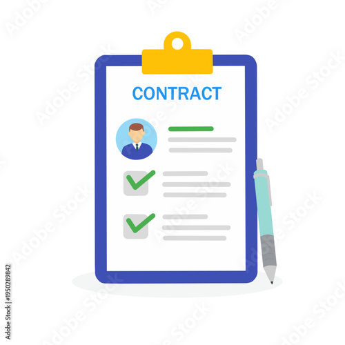 Business Contract Agreement Document with Checklist