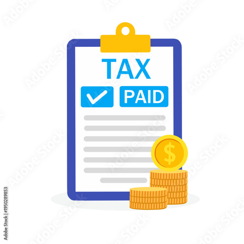 Tax Paid Receipt and Financial Payment Illustration