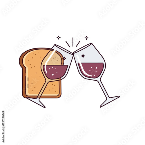 Toast and Wine Glasses Toasting Celebration Cheers