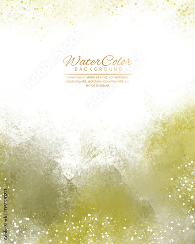 Blurry abstract image with yellow and white hues and illegible text