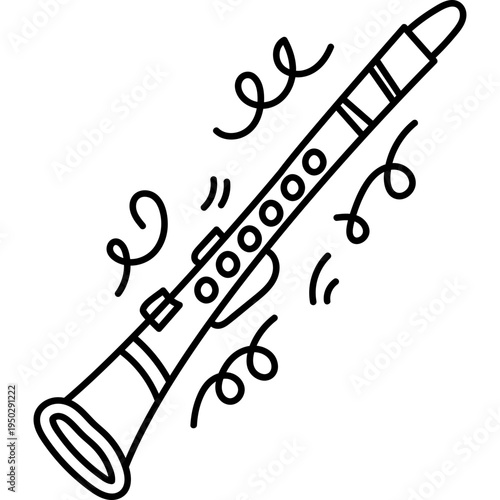 Clarinet Music Doodle Icon