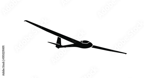 A striking silhouette of a glider aircraft soars through the air showcasing its elegant wing design and streamlined form