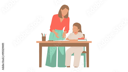 Education Mentorship: A caring adult guiding a child's learning process. Inspiring mentorship for the new generation