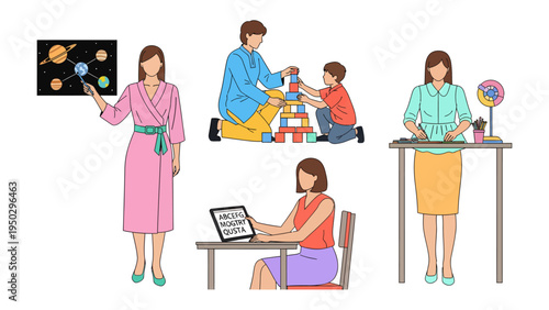 Varied Activities in Daily Life: A curated illustration depicting a spectrum of daily activities.