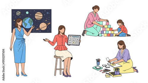 Moments of Everyday Wonders: A collection of illustrations that capture the simple joys of learning and creation. A moment to cherish learning and playing.