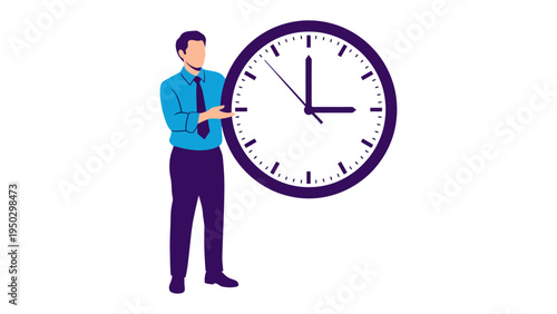 Timing is Everything: An illustration captures the essence of time management, depicting a person holding a large clock, symbolizing punctuality and the importance of every second. 
