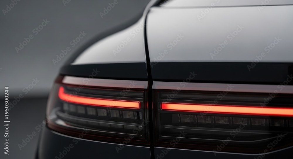 Fototapeta premium Cars Tail Lights Illuminated at Night.
