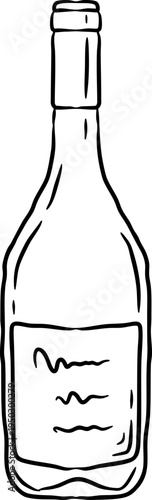 Hand Drawn Wine Bottle with Label
