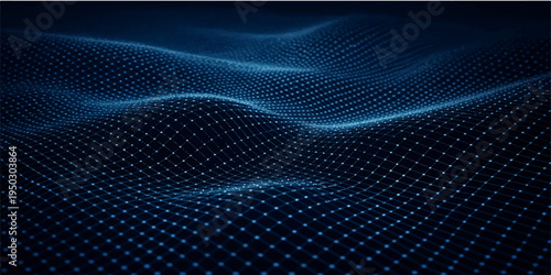 A futuristic blue abstract background featuring flowing digital waves and motion lines in a vibrant vector fractal design for a high-tech wallpaper backdrop