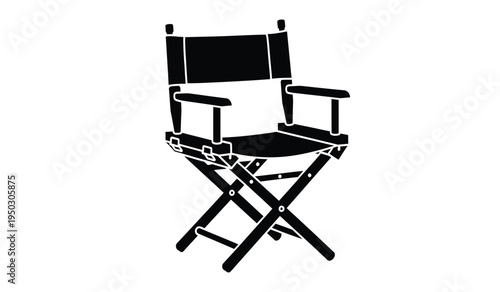 A classic foldable wooden director chair used for film production and television movie sets