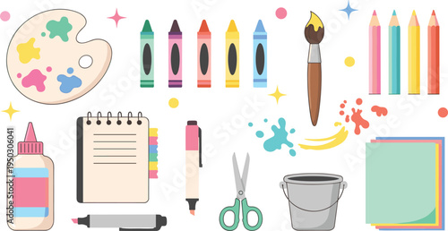 Set of cute sea animals and ocean wildlife, flat vector illustrations of whale, shark, dolphin, octopus, sea turtle and jellyfish isolated on white