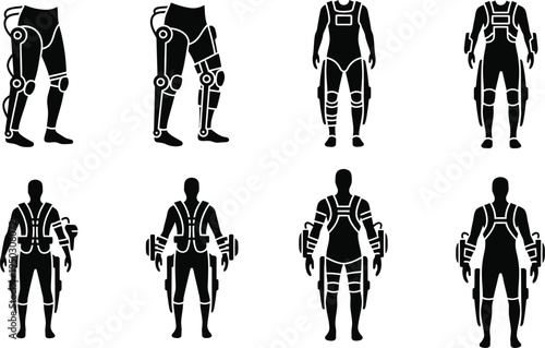 Human body anatomy diagrams with labeled muscle groups and body parts