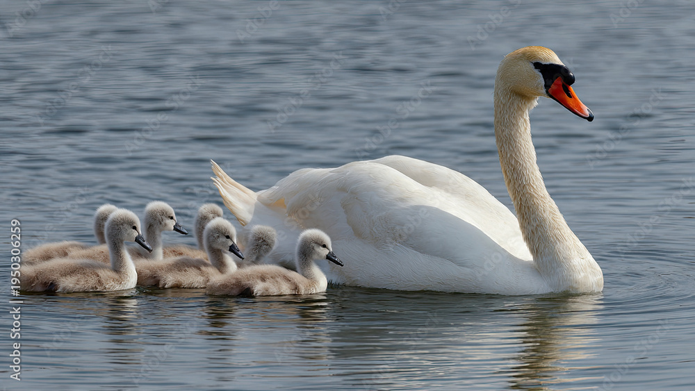 Fototapeta premium swans on the lake